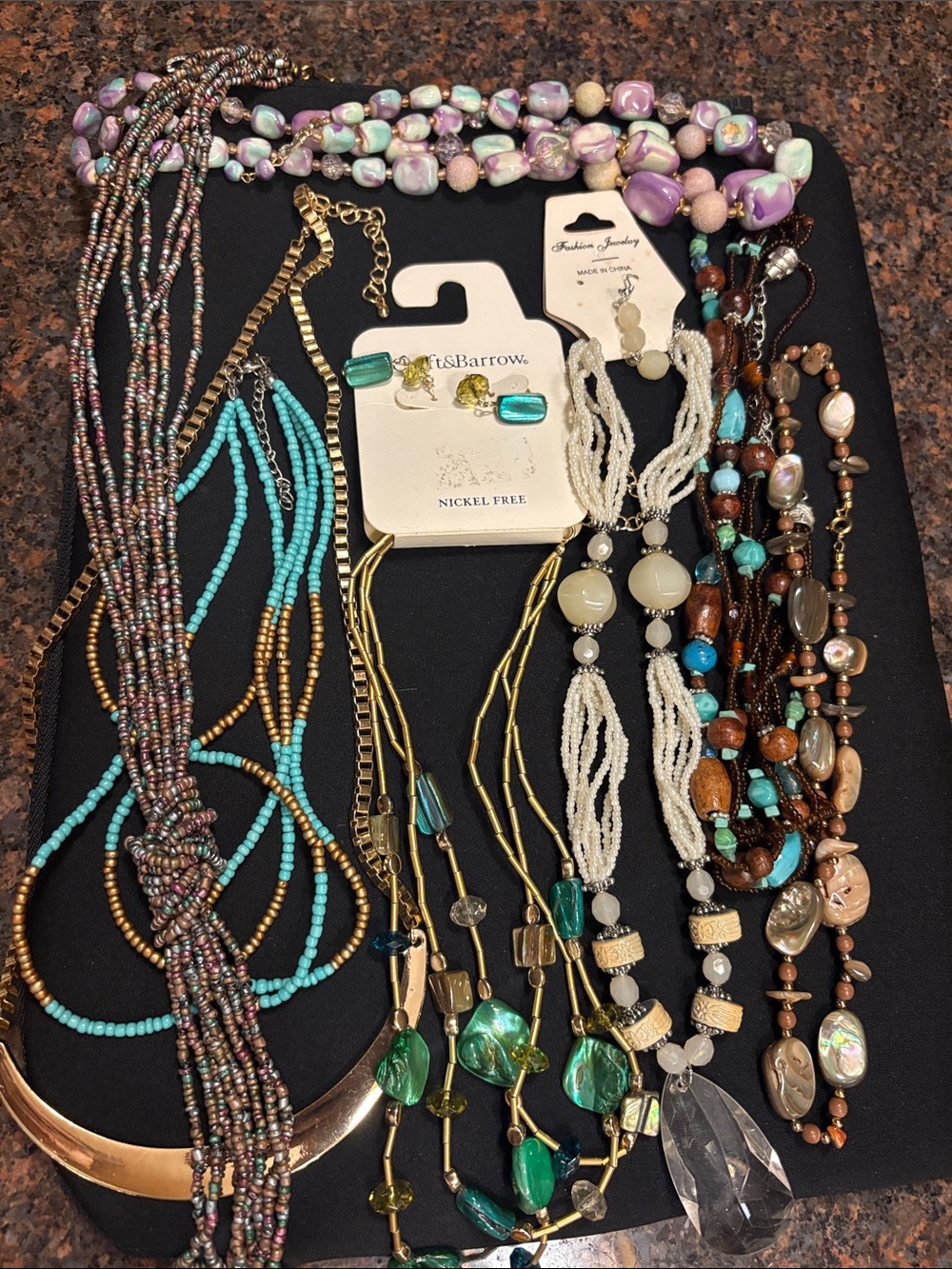 Lot 8 Beaded and misc necklaces